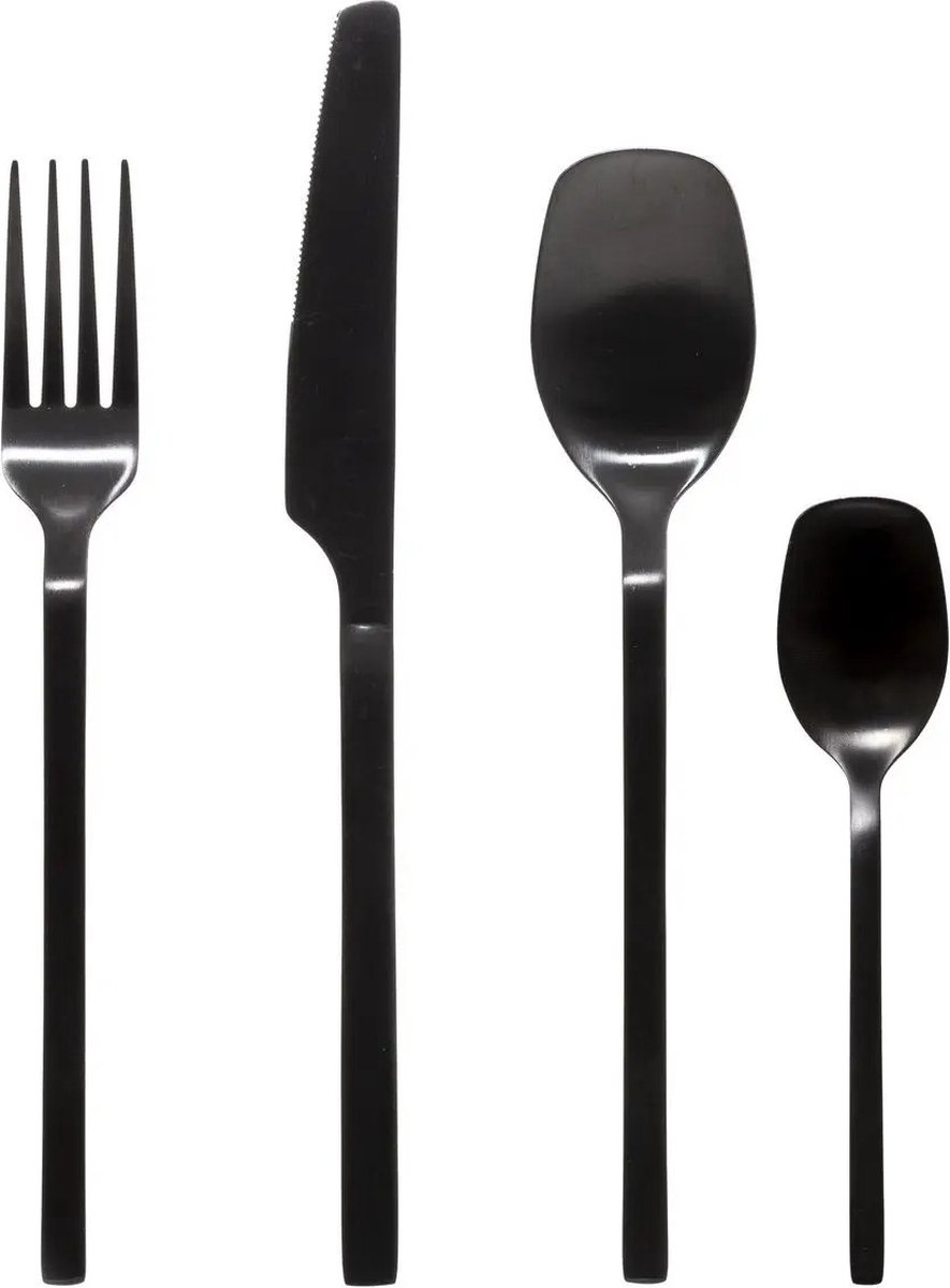 Secret de Gourmet Modern RVS Bestekset - 24 stuks, zwart