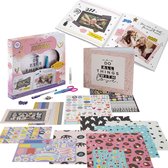 Grafix Journaling Set Voor Meisjes | Dagboek Set Met Méér dan 500 accessoires | Notitieblok - Dagboek - Gelpen - Kartelschaar - Lijmstift -   Scrapbook - Stickers - Voorgesneden Vormen - 3D Stickers - Pailletten - Gemstones
