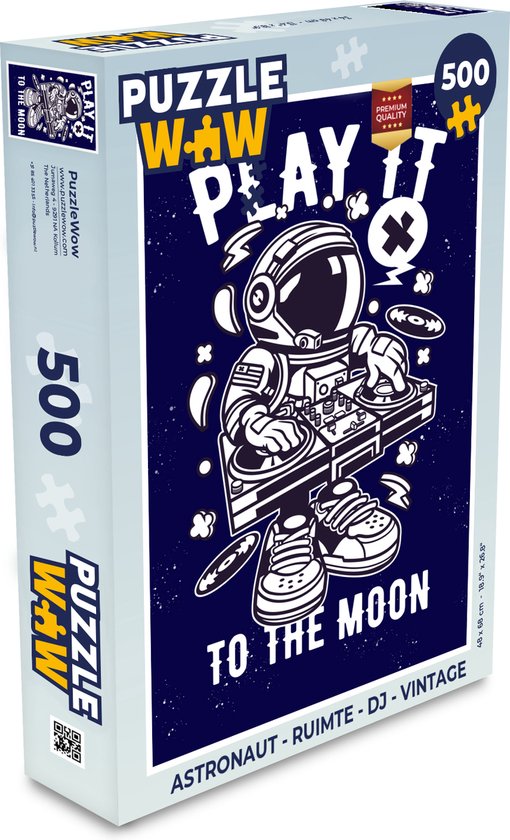 Puzzel Astronaut - Ruimte - DJ - Vintage - Legpuzzel - Puzzel 500 stukjes