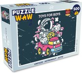 Puzzel Vintage - Astronaut - Auto - Legpuzzel - Puzzel 500 stukjes