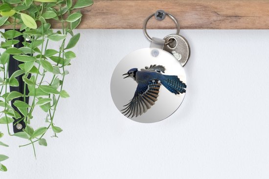 Porte-clés - Vogel - Ressorts - Wit - Plastique - Rond - Cadeaux à distribuer