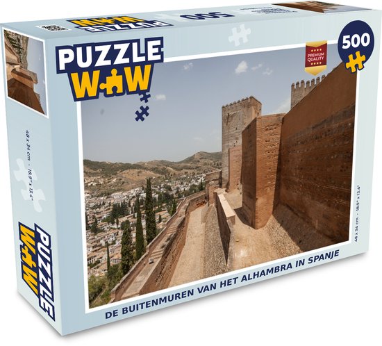 Puzzel De buitenmuren van het Alhambra in Spanje - Legpuzzel - Puzzel 500 stukjes