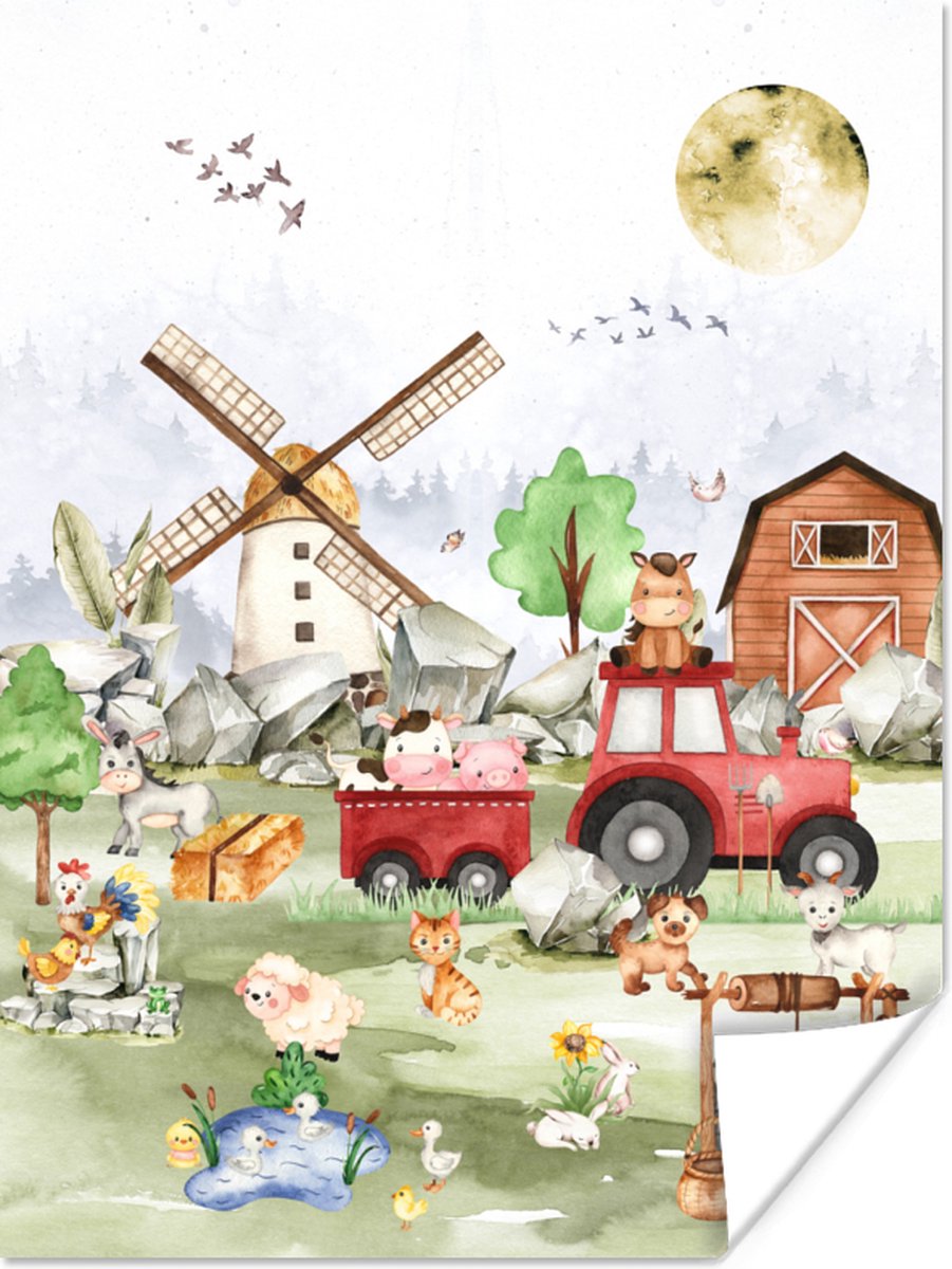 Lampe enfant : Déco Tracteurs - Thème animaux de la ferme