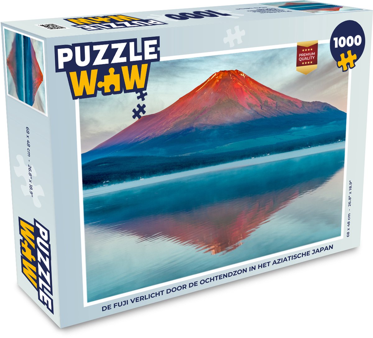 Puzzel De Fuji verlicht door de ochtendzon in het Aziatische Japan - Legpuzzel - Puzzel 1000 stukjes volwassenen