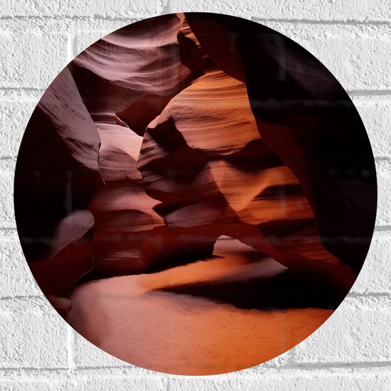 WallClassics - Muursticker Cercle - Couloir à Antelope Canyon - 40x40 cm Photo sur Muursticker