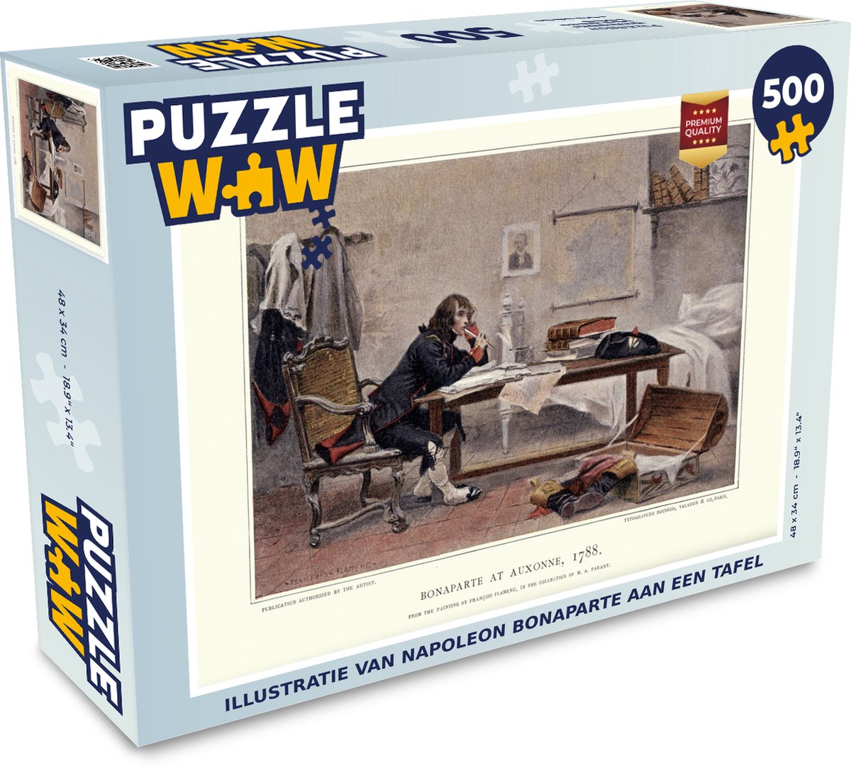 Puzzel Illustratie van Napoleon Bonaparte aan een tafel - Legpuzzel - Puzzel 500 stukjes