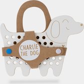 Inrijgplank hout | Charlie de hond | veterspel | educatief montessori speelgoed | Milintoys |