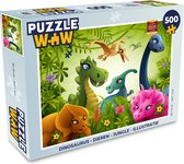 Puzzel Dinosaurus - Dieren - Jungle - Illustratie - Baby- Jongens - Meisjes - Kids - Legpuzzel - Puzzel 500 stukjes