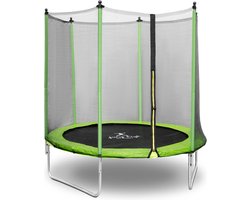 Gymrex - Tuintrampoline - Ø 244 x 180 cm - 80 kg - mesh - zwart / groen