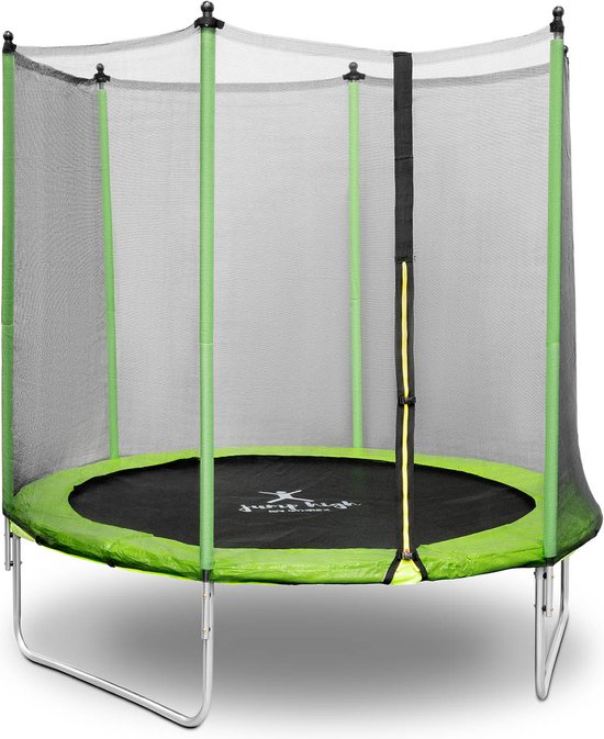 Gymrex - Tuintrampoline - Ø 244 x 180 cm - 80 kg - mesh - zwart / groen