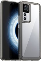 Mobigear Hoesje geschikt voor Xiaomi 12T Telefoonhoesje Hardcase | Mobigear Crystal Backcover | 12T Case | Back Cover - Transparant / Grijs