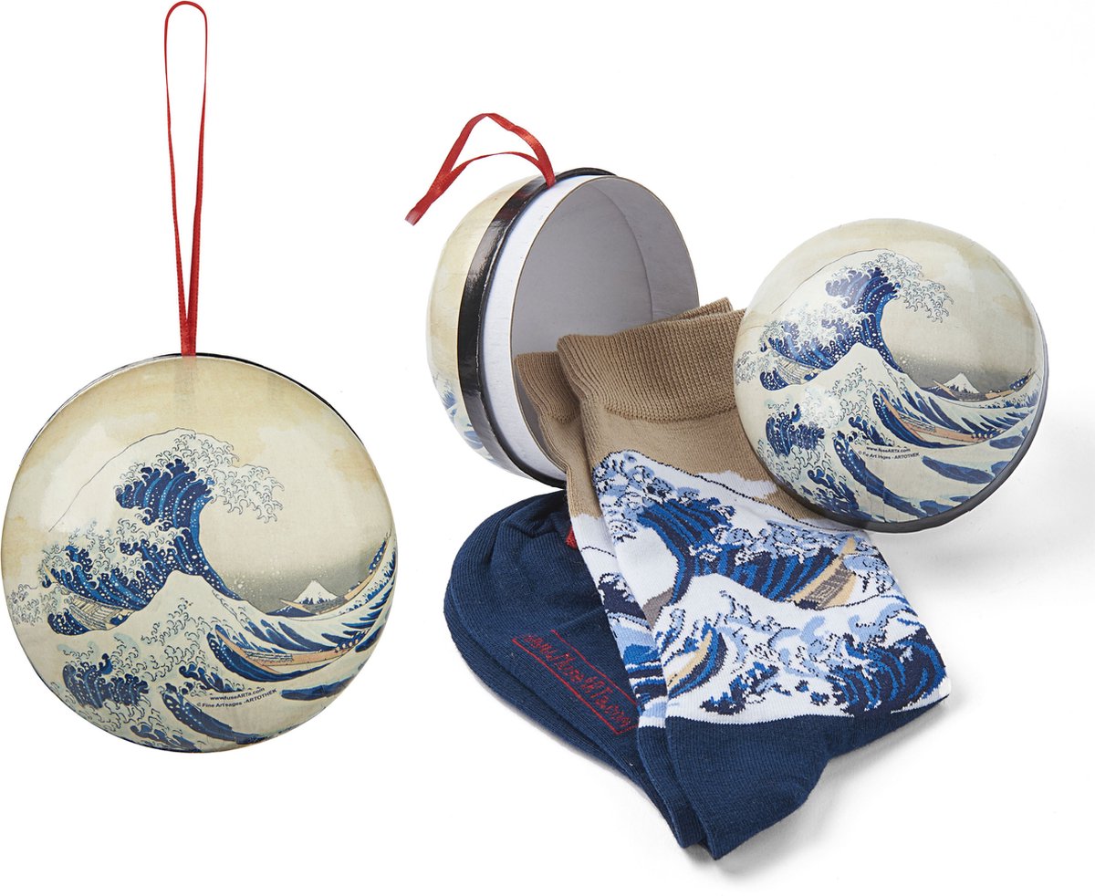 MuseARTa Gift Ball Sokken - Katsushika Hokusai - Great Wave - Maat 40-46