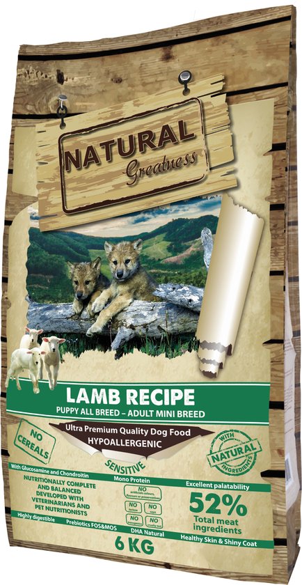 Natural Greatness Lamb Recipe - Sensitive Mini - hypoallergeen 6 kg