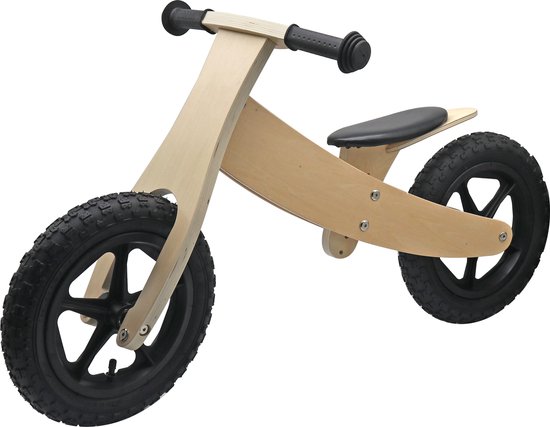 Houten Balance Kinderfiets - Loopfiets - Jongens en Meisjes - Met Luchtbanden - 2-wieler