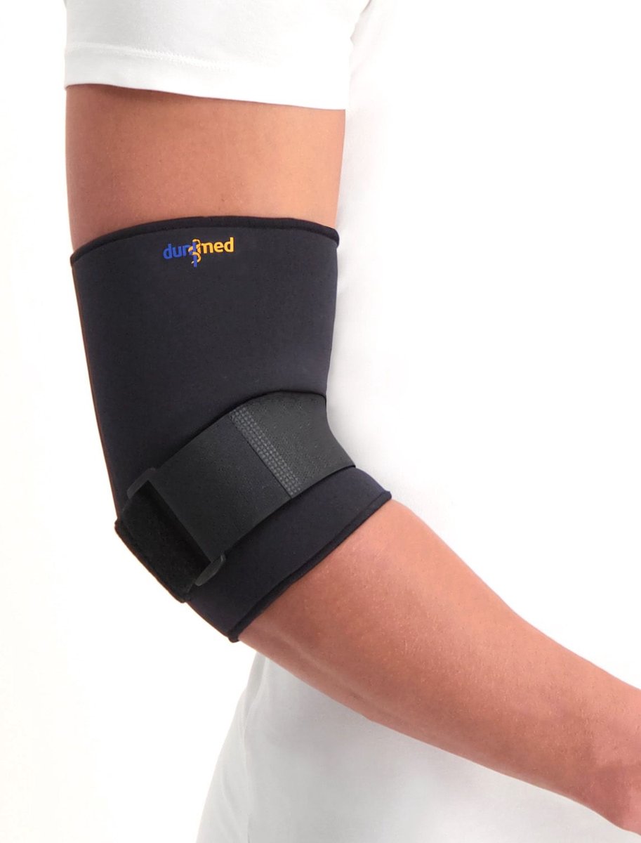 Dunimed Elleboogbrace - Elleboogsteun - Elleboogbandage - Brace voor Tennisarm & Golfarm - Zwart - S