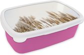 Broodtrommel Roze - Lunchbox - Brooddoos - Graan - Lucht - Pastel - 18x12x6 cm - Kinderen - Meisje