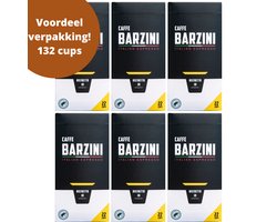 Barzini Ristretto Cups - Totaal 132 capsules - 6x 66 cups - 100% Rainforest Alliance koffie cups - koffiecapsules