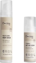 Derma Eco Nachtcrème + Anti-aging Serum - 2-delige set - Hypoallergeen - Veganistisch - Verjongende huidverzorging
