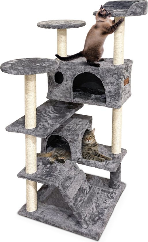 Reductor Kreet bloeden Happysnoots Krabpaal voor Katten - 50x50x130cm - Kattenboom voor Grote  Katten - Cat Tower | bol.com