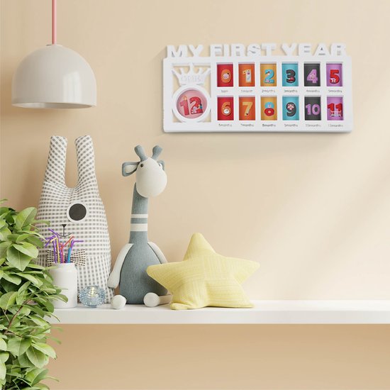 Cadre photo pour Bébé Simple Lifestyle ® - Cadre photo pour Kinder - 12 mois - My First année - My First année - Baby shower - Ma première année - Cadeau de maternité - Cadeau cadeau - Genre neutre