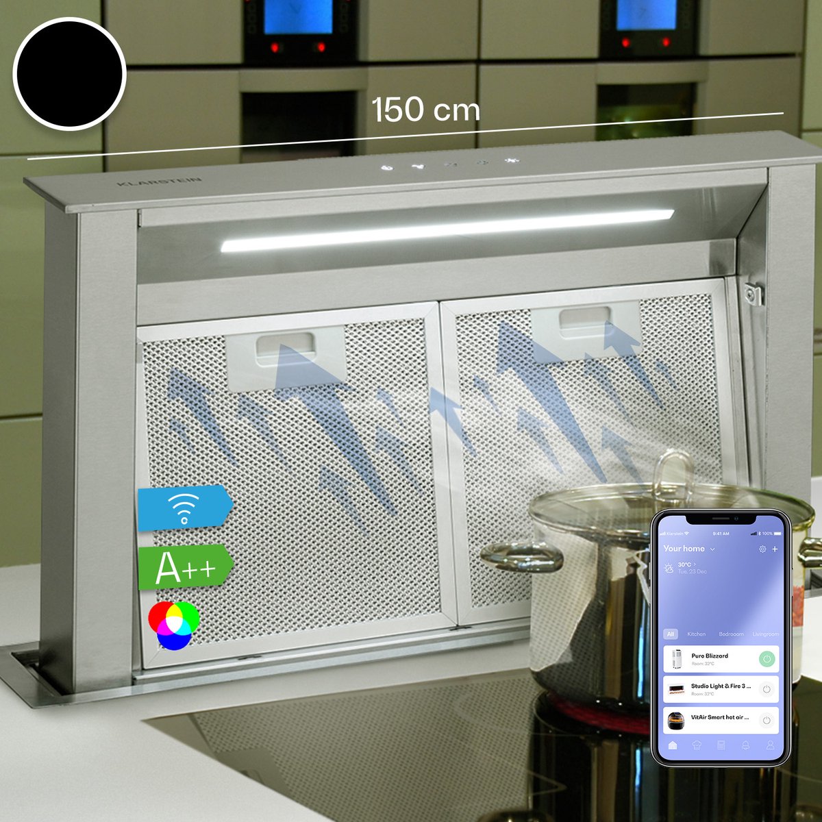Royal Flush Eco afzuigkap 60 cm 576 m³/h A+