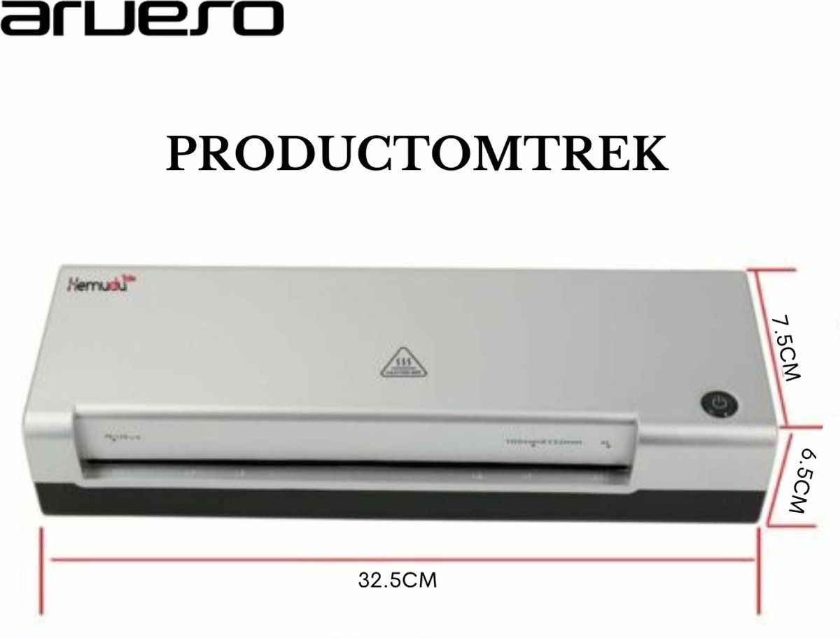 Lamineerapparaat A4 A5 A6 A7 Pro snel warm en koud tot 2 x 125 micron verpakking met 100 A4-hoezen