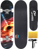 Big Bang Boards® PRO Black Hole Edition – Skateboard avec sac et outil de skate – Skateboard Garçons – Skateboard Filles – Skateboard Adultes – Deck – Skate