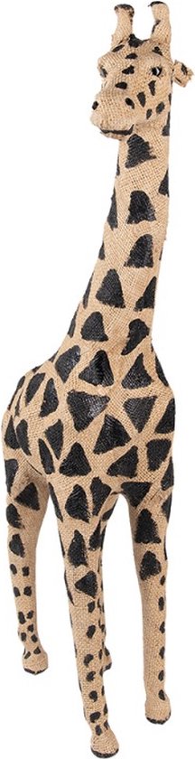 Beeld  Giraf 90 cm Bruin Zwart Papier Ijzer Textiel Woonaccessoires beeld decoratie  Decoratieve Accessoires