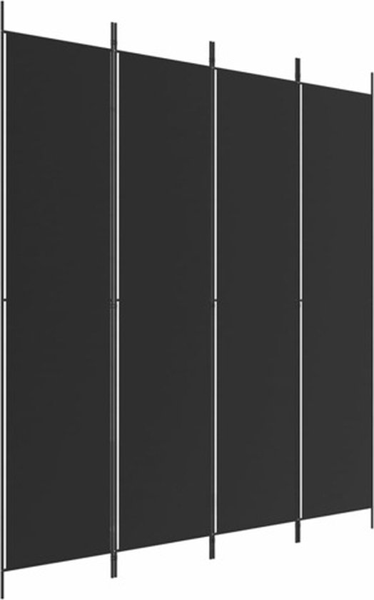 vidaXL Paravent à 4 panneaux 200 x 220 cm Noir Tissu