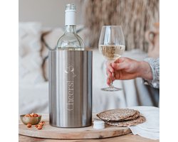 Top 10 bestverkochte rosé wijn van 2026: Gegraveerde wijnkoeler RVS - Champagnekoeler van roestvrijstaal - Gravering "Cheers!" - Houd je Wijn, Champagne of Rosé koel - Stijlvol design in haarscherpe lasergravure