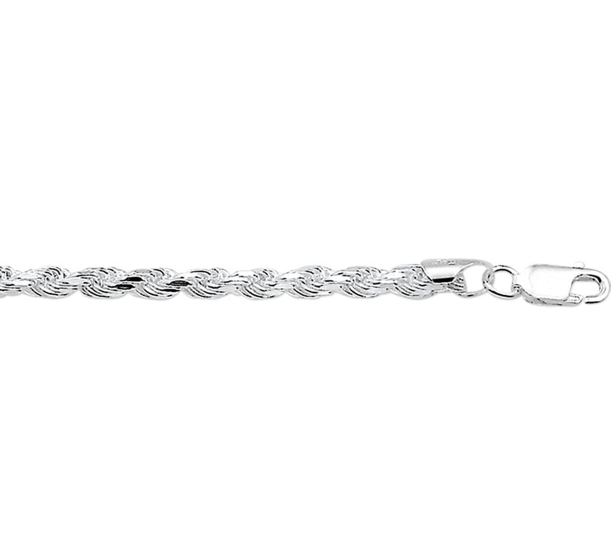 Zilver Gerhodineerde Armband koord gediamanteerd 3 1329724