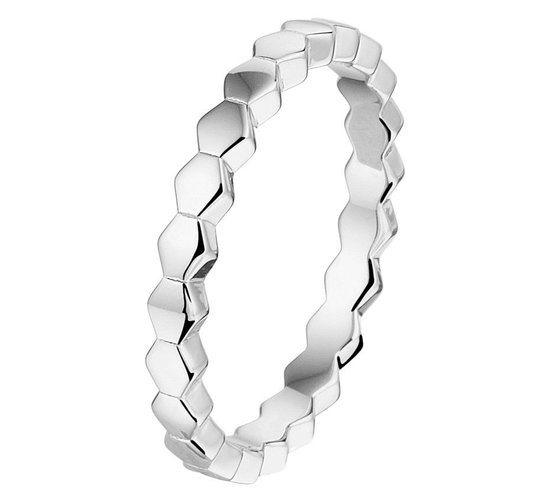 Bague coulissante Hexagone Argent Rhodié