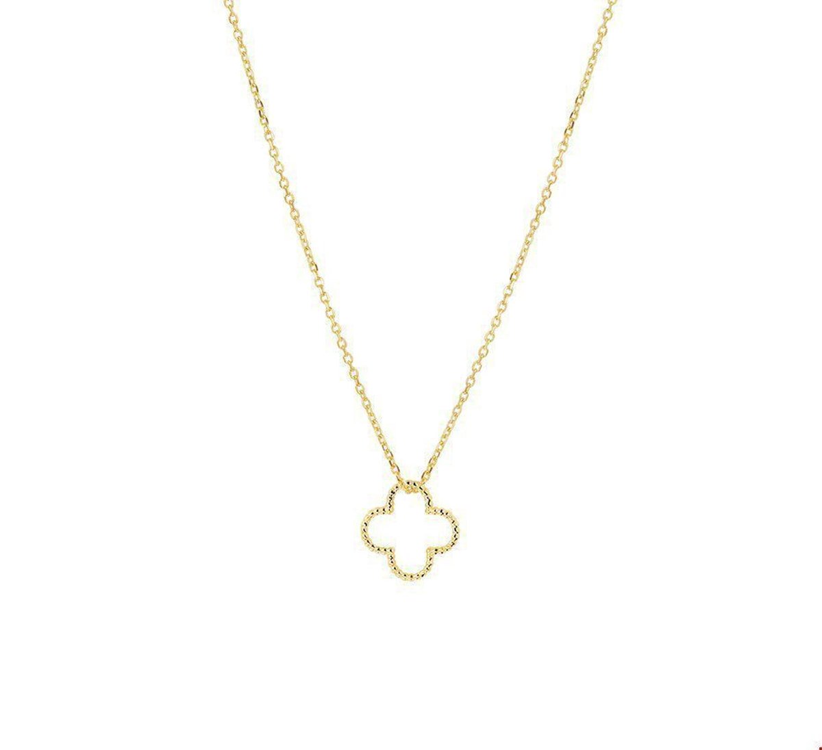 The Fashion Jewelry Collection Ketting Bloem 0,8 mm 40 - 42 - 44 cm - Geelgoud
