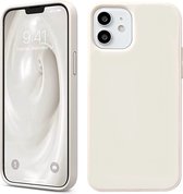 Innerlight® Siliconen Hoesje geschikt voor iPhone 12 / 12 PRO - Creme Wit - Siliconen Backcover - Siliconen hoes