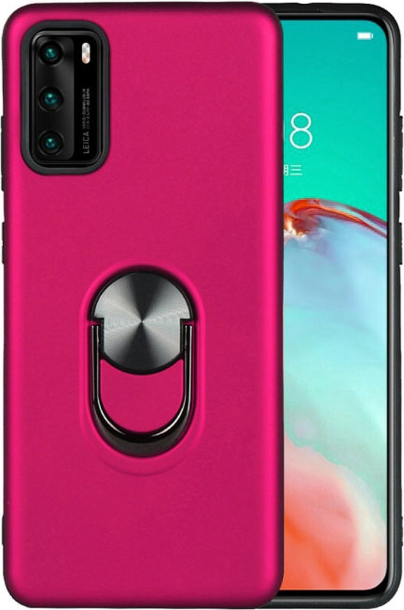 Hoesje Geschikt voor Huawei P40 Pro hoesje Shockproof Armor case - back cover – TPU – Roze