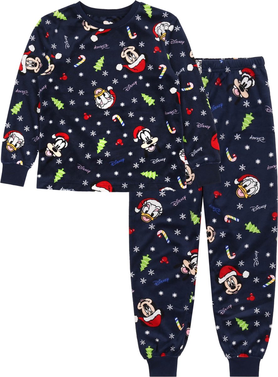 DISNEY Mickey Mouse - Kerstpyjama voor kinderen, velours, marineblauw / 140