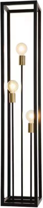 Lumière Industriele Vloerlamp Jessamine - Zwart - Vloerlamp Industrieel 2 Lichts Vloerlampen Woonkamer Staande Lampen Woonkamer Vloerlamp Zwart