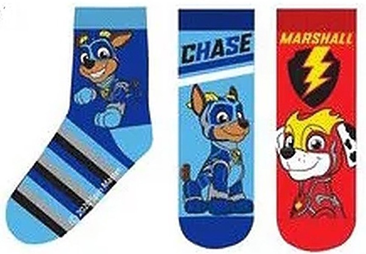 Paw Patrol sokken - jongens -3 paar - maat 27/30