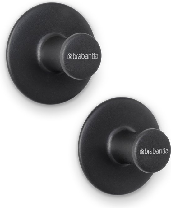 Brabantia ReNew Handdoekhaakjes - 2 stuks - Dark Grey