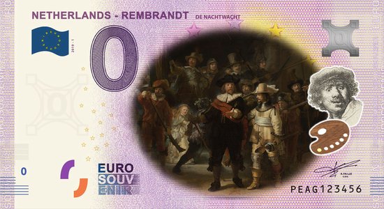 Thumbnail van een extra afbeelding van het spel 0 Euro biljet 2019 - Rembrandt De Nachtwacht KLEUR