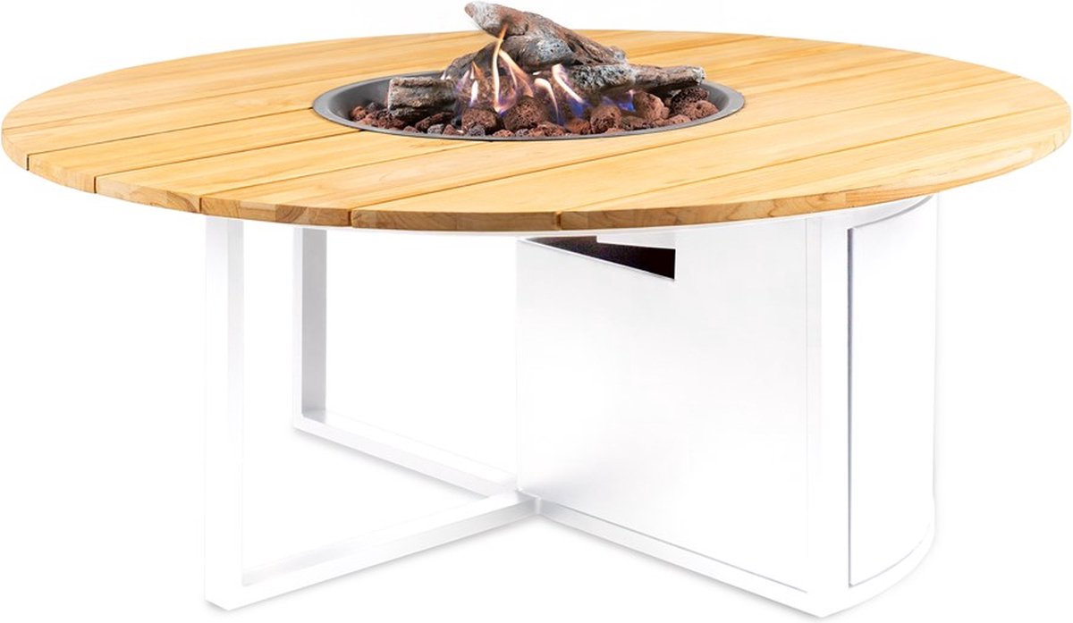 Cosi | Cosiloft 120 Round | White Frame | Teak Top