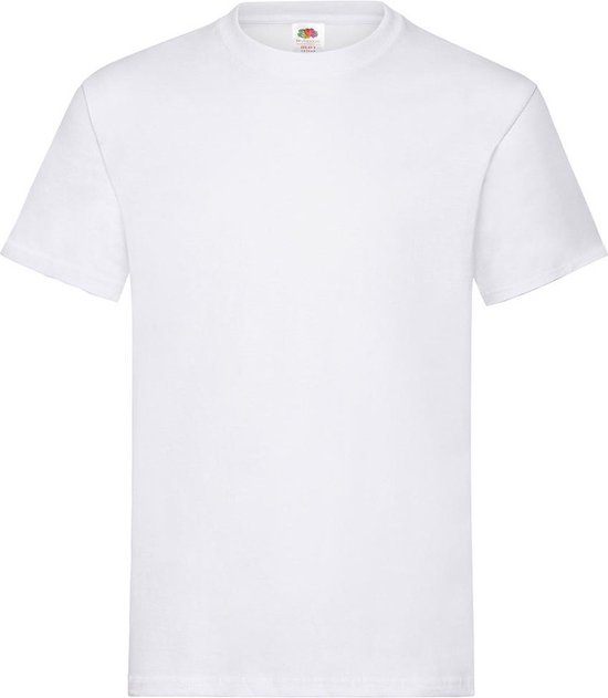 Foto: Fruit of the loom t shirt wit heren ronde hals 185 g m2 onder shirt