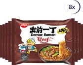 Nissin Demae Ramen Beef 100gr - 8 stuks - Noodles - Snack - Maaltijd - Voordeelverpakking