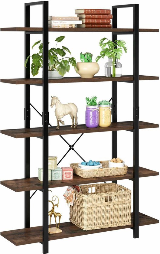 VASAGLE Hoekplank met 5 verdiepingen, multifunctionele boekenplank
