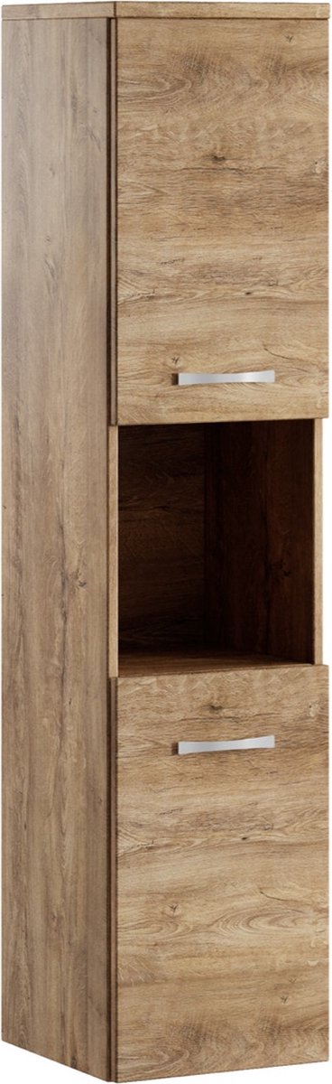 Badkamerkast Montreal 30 x 30 x 130cm bruin eiken hangende kolomkast