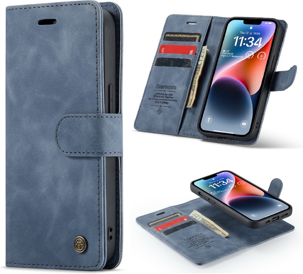 Casemania Hoesje Geschikt voor Apple iPhone 11 Shadow Gray - 2 in 1 Magnetic Book Case
