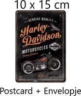 Wandbordje  - Harley Davidson Timeless Tradition - Metalen wandbordje 10 x 14 cm
