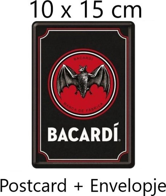 Wandbordje / Metal Card - Bacardi New Logo - 10x15 cm - Nostalgic Art Merchandising