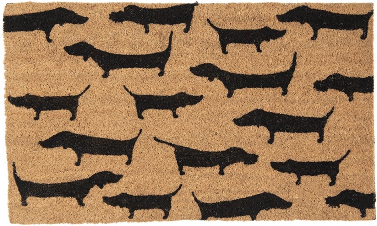 Teckel - deurmat - mat - kokosmat - droogloopmat - rechthoek - bruin - honden - 45x75cm