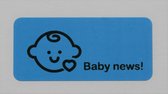 sluitzegels Blauw Baby news sticker cadeausticker geboortekaartje jongen 20 stuks